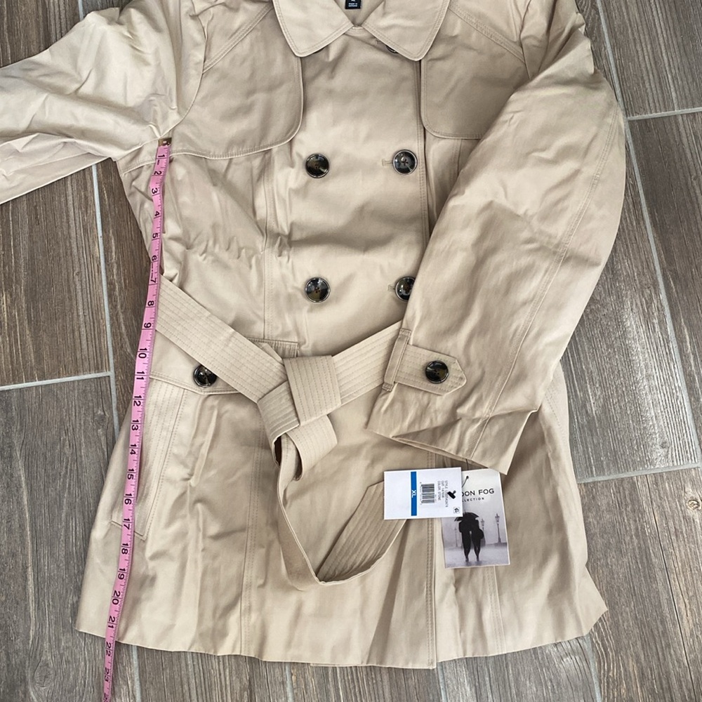 London Fog Women's Double-Breasted Hooded Trench Rainco - Picture 7 of 12